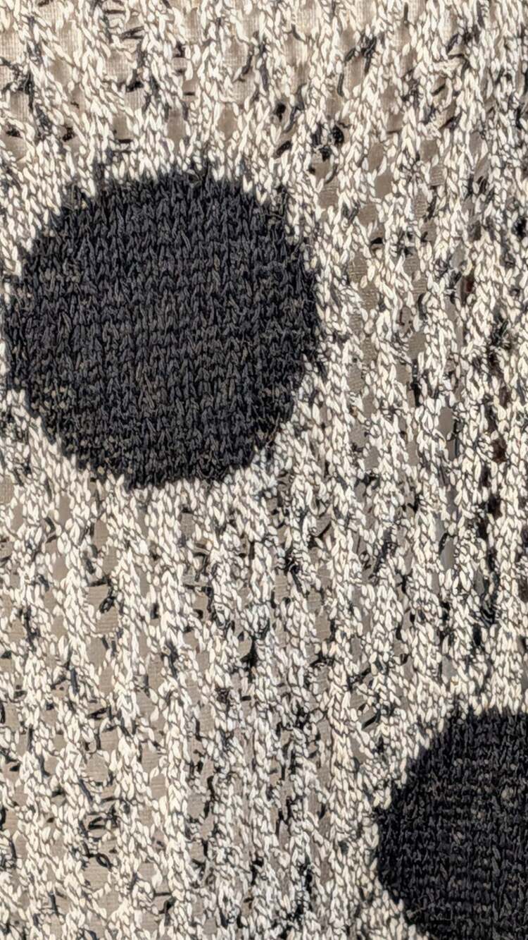 French Kyss Crochet Dot Cowl Neck Sweater in Frost Black - Picture 3 of 11